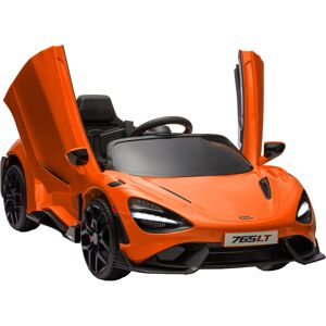 AIYAPLAY McLaren 765LT Licensed 12V Kids Electric Ride on Car with Butterfly Doors Remote Control Training Wheels Orange Aosom UK
