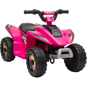 HOMCOM 6V Kids Electric Ride on Car ATV Toy Quad Bike Four Big Wheels w/ Forward Reverse Functions Toddlers for 18-36 Months Old Pink