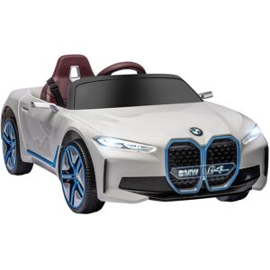 HOMCOM BMW i4 Licensed 12V Kids Electric Ride on Car w/ Remote Control, Powered Electric Car w/ Portable Battery, Music, for Kids Aged 3-6, White