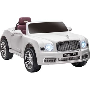HOMCOM Kids Electric Ride On Car with Parent Remote, 12V Battery Powered Toy Car with Music Horn Lights MP3 Suspension Wheels for 37-72 Months, White