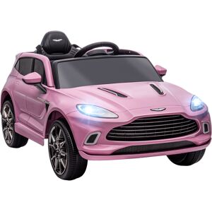 AIYAPLAY Aston Martin DBX Licensed Battery Powered Kids Electric Car, 12V Kids Ride on Car w/ Lights, Music Horn, Pink