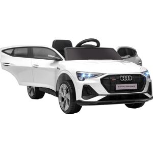 HOMCOM 12V Kids Electric Ride-On Car, with Remote Control, Lights, Music, Horn - White