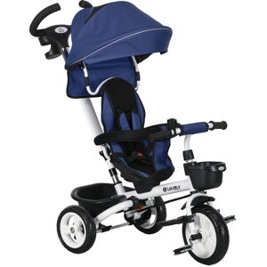 HOMCOM Metal Frame 4 in 1 Baby Push Tricycle with Parent Handle for 1-5 Years Old, Dark Blue Aosom UK HOMCOM Metal Frame 4 in 1 Baby Push Tricycle with Parent Handle for 1-5 Years Old, Dark Blue Aosom UK