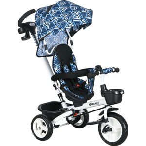 HOMCOM Metal Frame 4 in 1 Baby Push Tricycle with Parent Handle for 1-5 Years Old, Light Blue Aosom UK HOMCOM Metal Frame 4 in 1 Baby Push Tricycle with Parent Handle for 1-5 Years Old, Light Blue Aosom UK