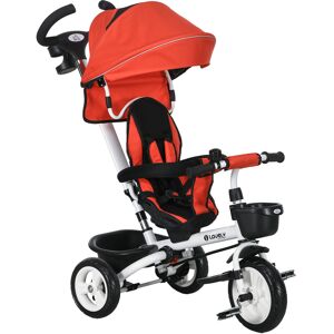 HOMCOM Metal Frame 4 in 1 Baby Push Tricycle with Parent Handle for 1-5 Years Old, Red Aosom UK HOMCOM Metal Frame 4 in 1 Baby Push Tricycle with Parent Handle for 1-5 Years Old, Red Aosom UK