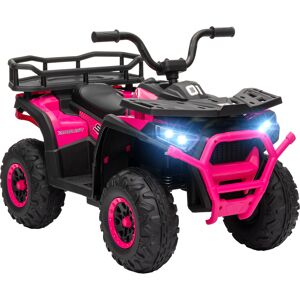AIYAPLAY 12V Kids Electric Ride on ATV, Battery Powered Quad Bike w/ Spring Suspension, Forward Backward, Storage Basket - Pink AIYAPLAY 12V Kids Electric Ride on ATV, Battery Powered Quad Bike w/ Spring Suspension, Forward Backward, Storage Basket - Pink