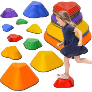 AIYAPLAY 11PCs Heart-Shaped Kids Stepping Stones Balance & Motor Skills, Multicoloured Aosom UK AIYAPLAY 11PCs Heart-Shaped Kids Stepping Stones Balance & Motor Skills, Multicoloured Aosom UK