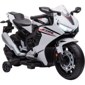 HOMCOM Electric Ride On Motorcycle with Headlights Music, 6V Battery Powered Kids Motorcycle Vehicle with Training Wheels, for 3-5 Years Old, White HOMCOM Electric Ride On Motorcycle with Headlights Music, 6V Battery Powered Kids Motorcycle Vehicle with Training Wheels, for 3-5 Years Old, White