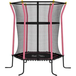 HOMCOM Kids Trampoline Mini Bouncer with Enclosure Safety Net For Ages 3-10 Years - Pink HOMCOM Kids Trampoline Mini Bouncer with Enclosure Safety Net For Ages 3-10 Years - Pink