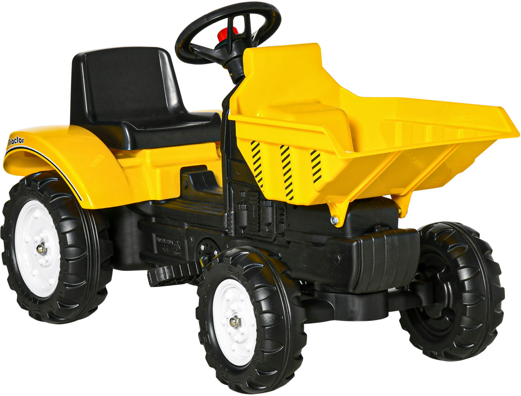 HOMCOM Kids Ride on Tractor No Power Pedal Go Kart with Manual Control Bucket for 3-6 Years Old Aosom UK
