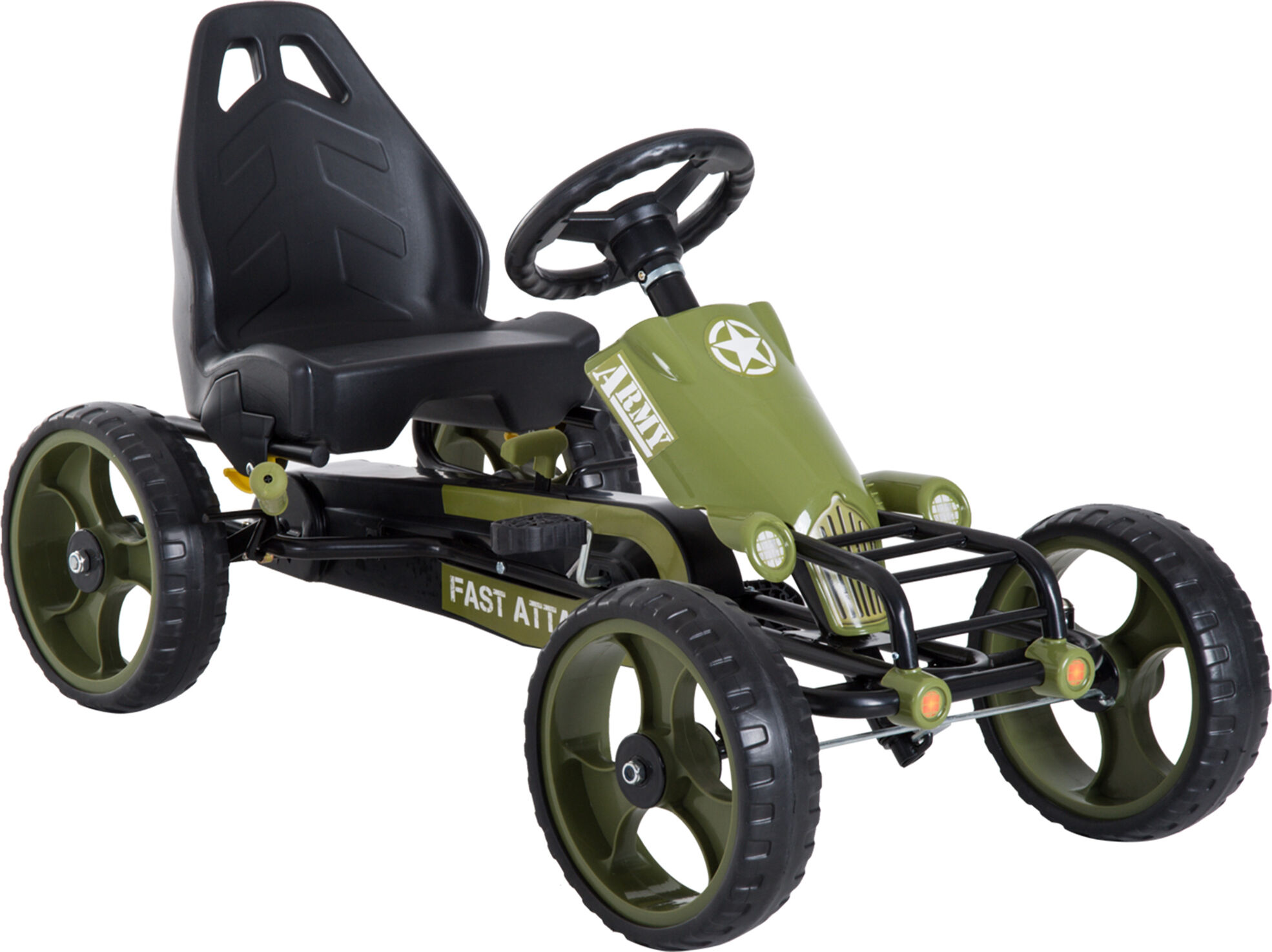 HOMCOM Kids Children Pedal Go Kart Ride On Racer Braking System Adjsuatble Seat Green