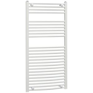 HOMCOM Straight Heated Towel Rail, Hydronic Bathroom Ladder Radiator Towel Warmer For Central Heating 600mm x 1200mm, White