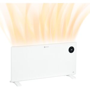 HOMCOM 2000W Electric Convector Heater, Freestanding or Wall Mounted, Space Heater with Adjustable Thermostat, Timer, White