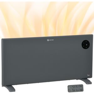 HOMCOM 2000W Space Heater, Freestanding or Wall Mounted, Electric Convector Heater with Adjustable Thermostat, Timer, Grey