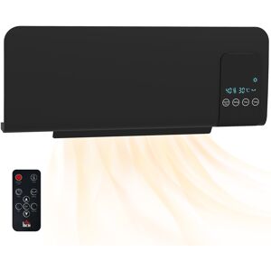 HOMCOM Wall Mounted Heater, 2000W Space Heater with Remote Control, 2 Modes, Timer, Oscillation, Overheat Protection, for Home, Black Aosom UK