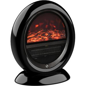 HOMCOM Free standing Electric Fireplace Heater with Realistic Flame Effect, Rotatable Head, Overheating Protection, 1500W, Black