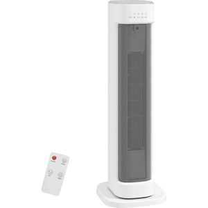 HOMCOM 2000W Ceramic Electric Heater with 3 Heat Settings, Timer - White