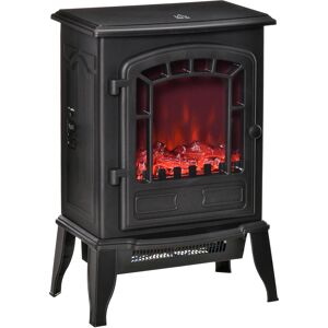 HOMCOM Free standing Electric Fireplace Stove, Fireplace Heater with Realistic Flame Effect, Overheat Safety Protection, 1000W/2000W, Black HOMCOM Free standing Electric Fireplace Stove, Fireplace Heater with Realistic Flame Effect, Overheat Safety Protection, 1000W/2000W, Black