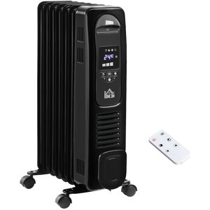 HOMCOM 1630W Digital Oil Filled Radiator, 7 Fin, Portable Electric Heater with LED Display, Built-in Timer, 3 Heat Settings, Remote Control, Black HOMCOM 1630W Digital Oil Filled Radiator, 7 Fin, Portable Electric Heater with LED Display, Built-in Timer, 3 Heat Settings, Remote Control, Black
