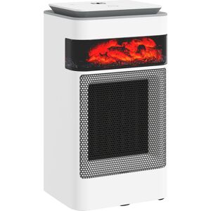 HOMCOM Ceramic Electric Heater, 1500W Fan Space Heater with 3 Modes, 24H Timer, Flame Effect, Oscillation for Bedroom, White HOMCOM Ceramic Electric Heater, 1500W Fan Space Heater with 3 Modes, 24H Timer, Flame Effect, Oscillation for Bedroom, White