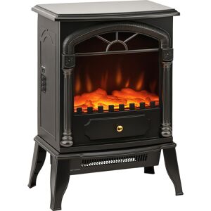 HOMCOM Electric Fireplace Stove Heater with 3D Flame Effect, 2000W/1000W, Freestanding Portable Fireplace with Adjustable Thermostat, 2 Heat Settings for Living Room, Black HOMCOM Electric Fireplace Stove Heater with 3D Flame Effect, 2000W/1000W, Freestanding Portable Fireplace with Adjustable Thermostat, 2 Heat Settings for Living Room, Black
