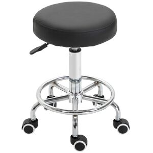 Vinsetto HOMCOM PU Leather Height Adjustable Swivel Salon Stool Black