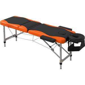 HOMCOM Foldable Massage Table Professional Salon SPA Facial Couch Bed Black and Orange