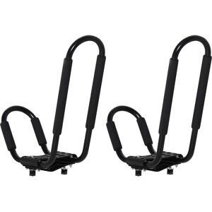 HOMCOM 2 Pieces Kayak Roof Rack Universal Mount Cross Bar Carrier Roof Bars for Boat with Strap