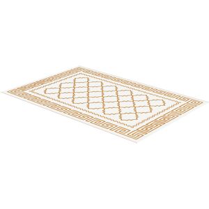 Outsunny Reversible Outdoor Rug, Plastic Straw, Portable with Carry Bag, 182 x 274cm, Brown and Cream