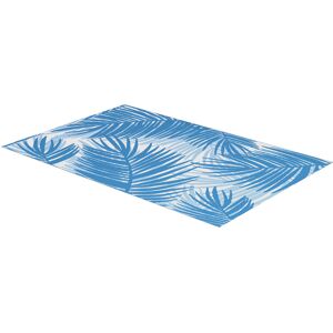 Outsunny Reversible Outdoor Rug, Plastic Straw, Portable with Carry Bag, 182 x 274cm, Blue and Cream