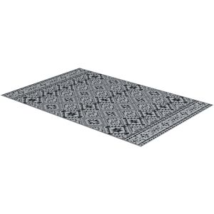 Outsunny Reversible RV Outdoor Rug, Plastic Straw, with Carry Bag, 182 x 274cm, Black and Grey