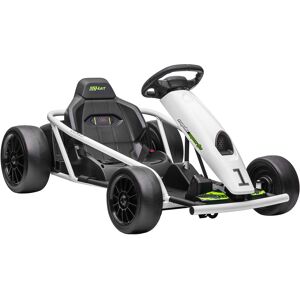 HOMCOM 24V Electric Go Kart for Kids, Drift Ride-On Racing Go Kart with 2 Speeds, for Boys Girls Aged 8-12 Years Old, White Aosom UK