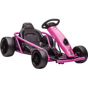 HOMCOM 24V Electric Go Kart for Kids, Drift Ride-On Racing Go Kart with 2 Speeds, for Boys Girls Aged 8-12 Years Old, Pink Aosom UK