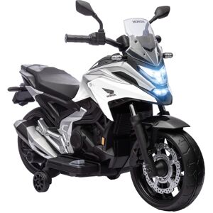 AIYAPLAY 12V Honda Licensed Kids Electric Motorbike w/ Music, Headlights, Early Education Function, for 3-6 Years - White