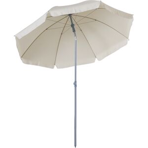 Outsunny Adjustable Beach Parasol: Elegant Cream Shade for Outdoor Relaxation, 2.2M Aosom UK