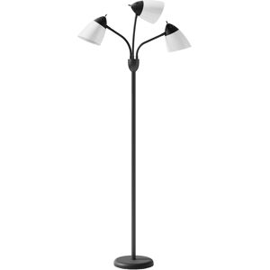 HOMCOM Arc Tree Floor Lamp with 3 Adjustable Rotating Lights and 3000K/4500K/6500K Colour Temperatures, Industrial Standing Lamp with Steel Frame for Bedroom Living Room, 155cm, Black