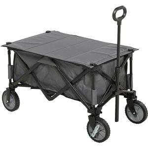 Outsunny Garden Trolley, Cargo Traile on Wheels, Folding Collapsible Camping Trolley, Outdoor Utility Wagon, Dark Grey Outsunny Garden Trolley, Cargo Traile on Wheels, Folding Collapsible Camping Trolley, Outdoor Utility Wagon, Dark Grey