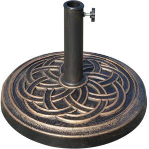 Outsunny Heavy Duty Parasol Base: 11.5kg Umbrella Stand Holder for 38mm or 48mm Poles - Bronze Tone Aosom UK Outsunny Heavy Duty Parasol Base: 11.5kg Umbrella Stand Holder for 38mm or 48mm Poles - Bronze Tone Aosom UK