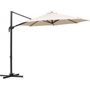 Outsunny Banana Parasol 3M Cantilever Umbrella with Cross Base, Aluminium Frame, 360° Rotation, Hand Crank, Beige Aosom UK Outsunny Banana Parasol 3M Cantilever Umbrella with Cross Base, Aluminium Frame, 360° Rotation, Hand Crank, Beige Aosom UK