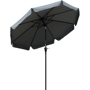 Outsunny 2.66m Patio Umbrella Garden Parasol Outdoor Sun Shade Table Umbrella with Ruffles, 8 Sturdy Ribs, Charcoal Grey Outsunny 2.66m Patio Umbrella Garden Parasol Outdoor Sun Shade Table Umbrella with Ruffles, 8 Sturdy Ribs, Charcoal Grey
