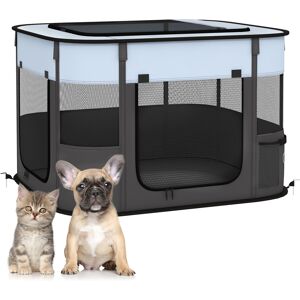 PawHut Foldable Dog Pen with Storage Bag for Indoor/Outdoor Use, Grey Aosom UK PawHut Foldable Dog Pen with Storage Bag for Indoor/Outdoor Use, Grey Aosom UK
