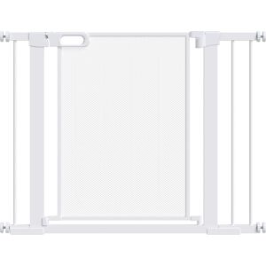 PawHut Pressure Fit Safety Gate for Doorways and Staircases, Dog Gate w/ Auto Closing Door, Pet Barrier for Hallways w/ Double Locking - White PawHut Pressure Fit Safety Gate for Doorways and Staircases, Dog Gate w/ Auto Closing Door, Pet Barrier for Hallways w/ Double Locking - White