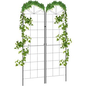 Outsunny Set of 2 Metal Garden Trellises: Climbing Plant Support Frames, Decorative Grid Design Aosom UK Outsunny Set of 2 Metal Garden Trellises: Climbing Plant Support Frames, Decorative Grid Design Aosom UK