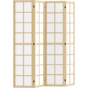 HOMCOM 4 Panel Folding Room Divider, Freestanding Room Separator, Indoor Privacy Screen for Living Room, Bedroom, 160 x 170cm HOMCOM 4 Panel Folding Room Divider, Freestanding Room Separator, Indoor Privacy Screen for Living Room, Bedroom, 160 x 170cm