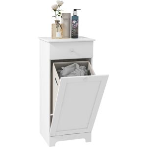 HOMCOM Bathroom Cabinet with Laundry Basket, Bathroom Storage Unit with Foldable Laundry Hamper and Drawer for Washroom, White Aosom UK HOMCOM Bathroom Cabinet with Laundry Basket, Bathroom Storage Unit with Foldable Laundry Hamper and Drawer for Washroom, White Aosom UK
