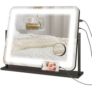 HOMCOM LED Light Tabletop Makeup Mirror, with Adjustable Settings Aosom UK HOMCOM LED Light Tabletop Makeup Mirror, with Adjustable Settings Aosom UK