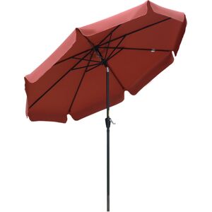 Outsunny 2.66m Patio Umbrella Garden Parasol Outdoor Sun Shade Table Umbrella with Ruffles, 8 Sturdy Ribs, Wine Red Outsunny 2.66m Patio Umbrella Garden Parasol Outdoor Sun Shade Table Umbrella with Ruffles, 8 Sturdy Ribs, Wine Red