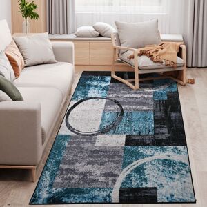 HOMCOM Geometric Area Rug: Large Modern Carpet for Living Spaces & Bedrooms, 160x230cm, Azure Blue Aosom UK HOMCOM Geometric Area Rug: Large Modern Carpet for Living Spaces & Bedrooms, 160x230cm, Azure Blue Aosom UK