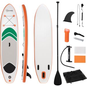 Outsunny 10'6" x 30" x 6" Inflatable Non-Slip Paddle Stand Up Board w/ Adjustable Aluminium Paddle, ISUP Accessories, 320L x 76W x 15H cm - White Outsunny 10'6" x 30" x 6" Inflatable Non-Slip Paddle Stand Up Board w/ Adjustable Aluminium Paddle, ISUP Accessories, 320L x 76W x 15H cm - White