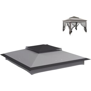 Outsunny Pop Up Gazebo Replacement Canopy, 2-Tier Roof for 3.25m x 3.25m Frame, UV30+ Protection, Grey Outsunny Pop Up Gazebo Replacement Canopy, 2-Tier Roof for 3.25m x 3.25m Frame, UV30+ Protection, Grey